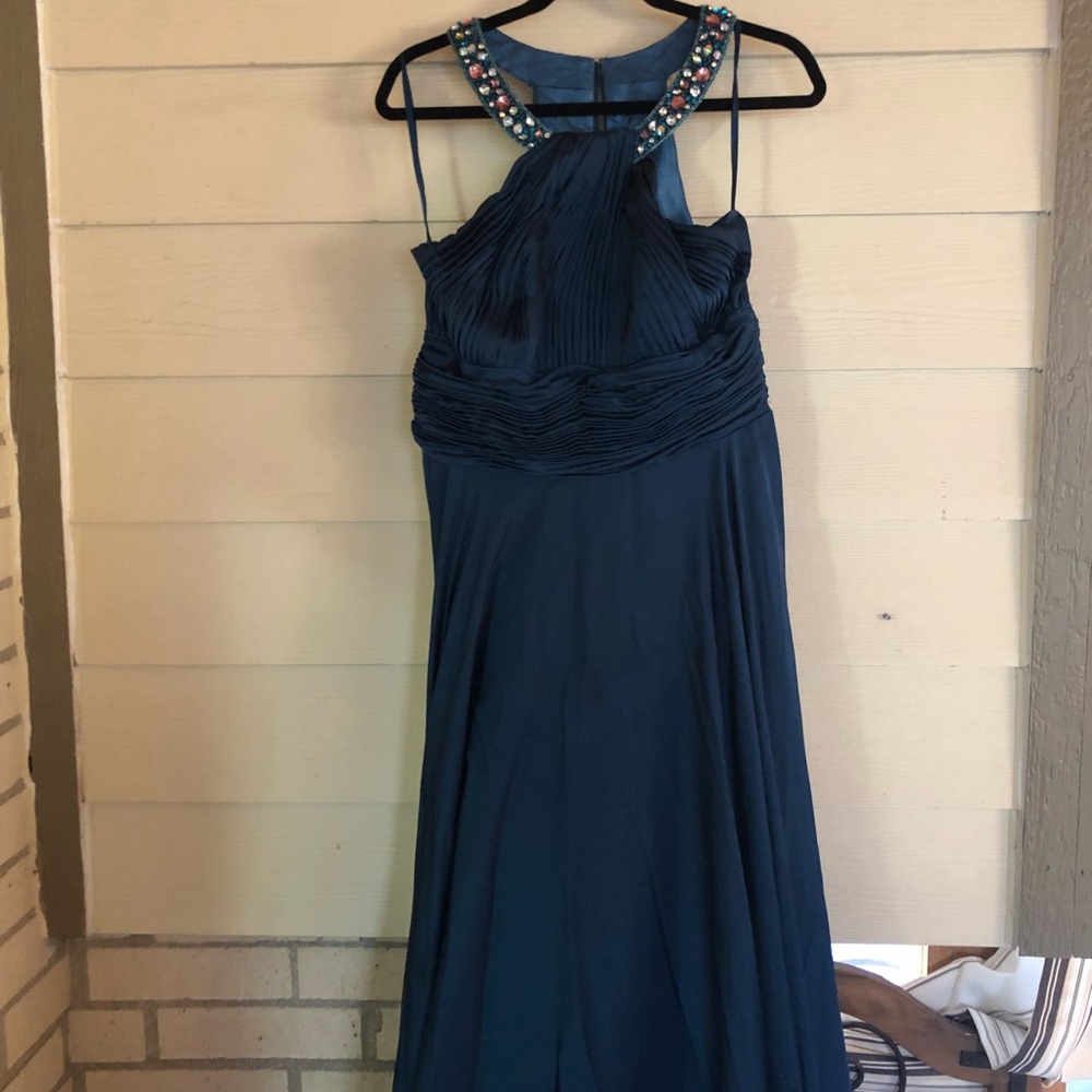 Long Blue Cocktail Dress Size 12